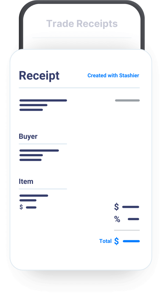 Image shows how a user can automatically generate a sales receipt when transferring assets to another user.