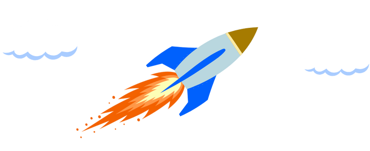 Illustration of a launched rocket representing the launch of Stashier