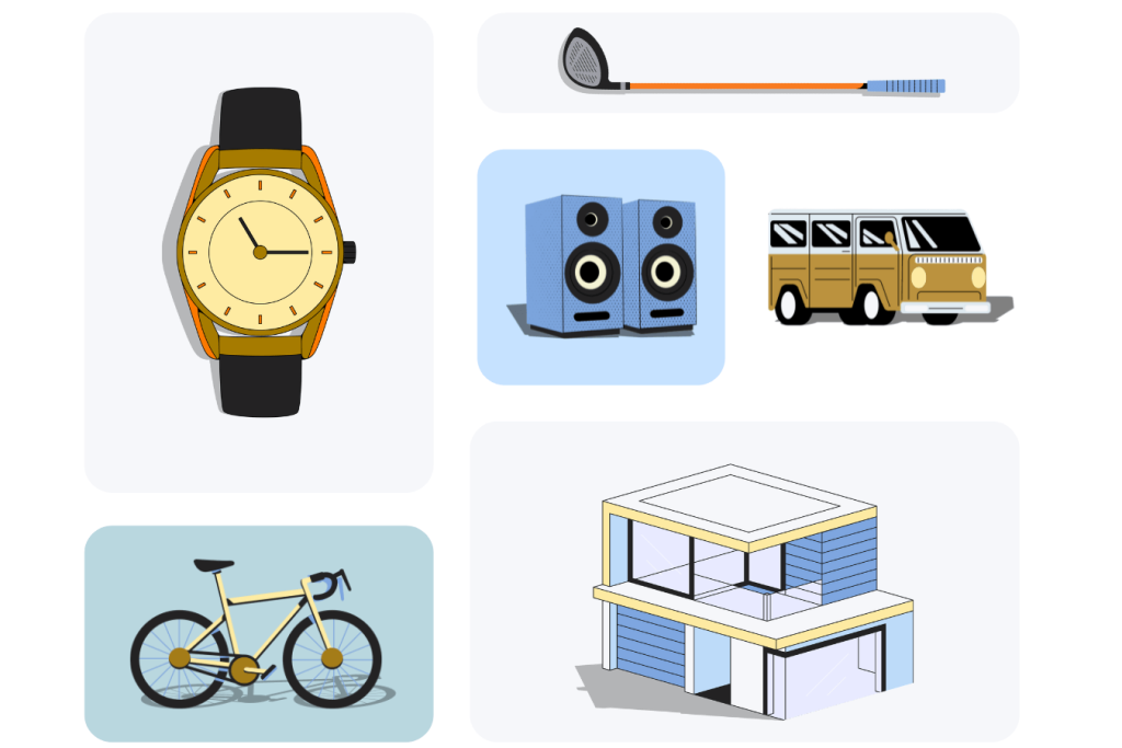 Visual representation of physical assets that can be stored and managed in Stashier